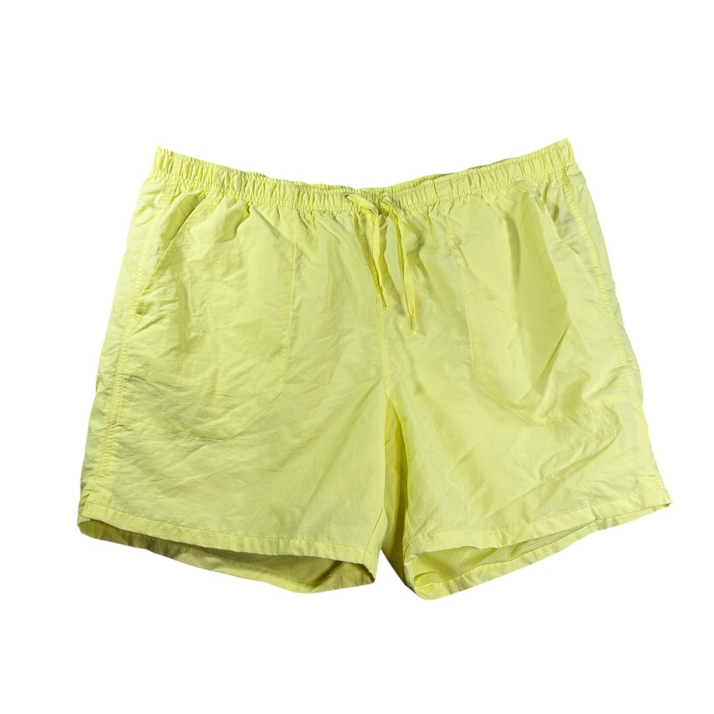DSG Mens 6 Inch Rec Shorts Neon Yellow Relaxed Fit Mesh Lining XL NEW